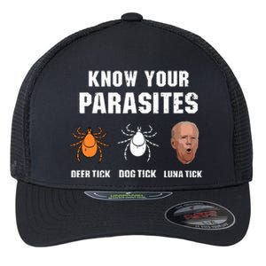 Know Your Parasites Anti Joe Biden Flexfit Unipanel Trucker Cap