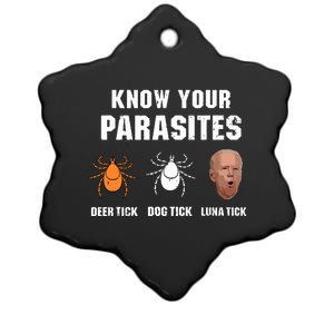 Know Your Parasites Anti Joe Biden Ceramic Star Ornament