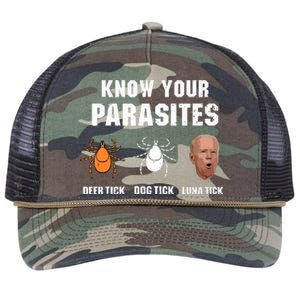 Know Your Parasites Anti Joe Biden Retro Rope Trucker Hat Cap