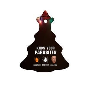 Know Your Parasites Anti Joe Biden Ceramic Tree Ornament