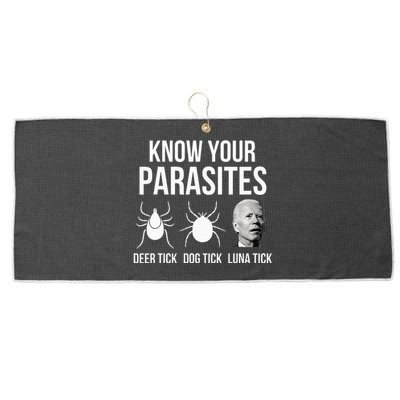 Know Your Parasites Anti Joe Biden Sucks Funny Political Large Microfiber Waffle Golf Towel