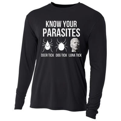 Know Your Parasites Anti Joe Biden Sucks Funny Political Cooling Performance Long Sleeve Crew