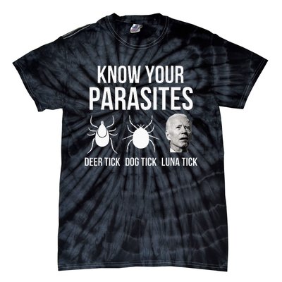 Know Your Parasites Anti Joe Biden Sucks Funny Political Tie-Dye T-Shirt