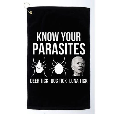 Know Your Parasites Anti Joe Biden Sucks Funny Political Platinum Collection Golf Towel