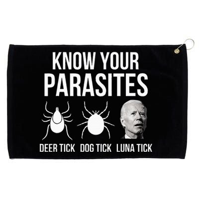 Know Your Parasites Anti Joe Biden Sucks Funny Political Grommeted Golf Towel