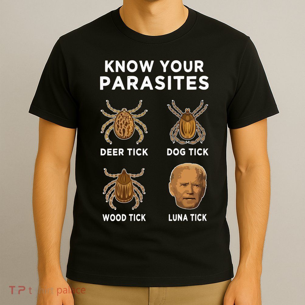 Know Your Parasites Funny Anti Joe Biden On Back T-Shirt