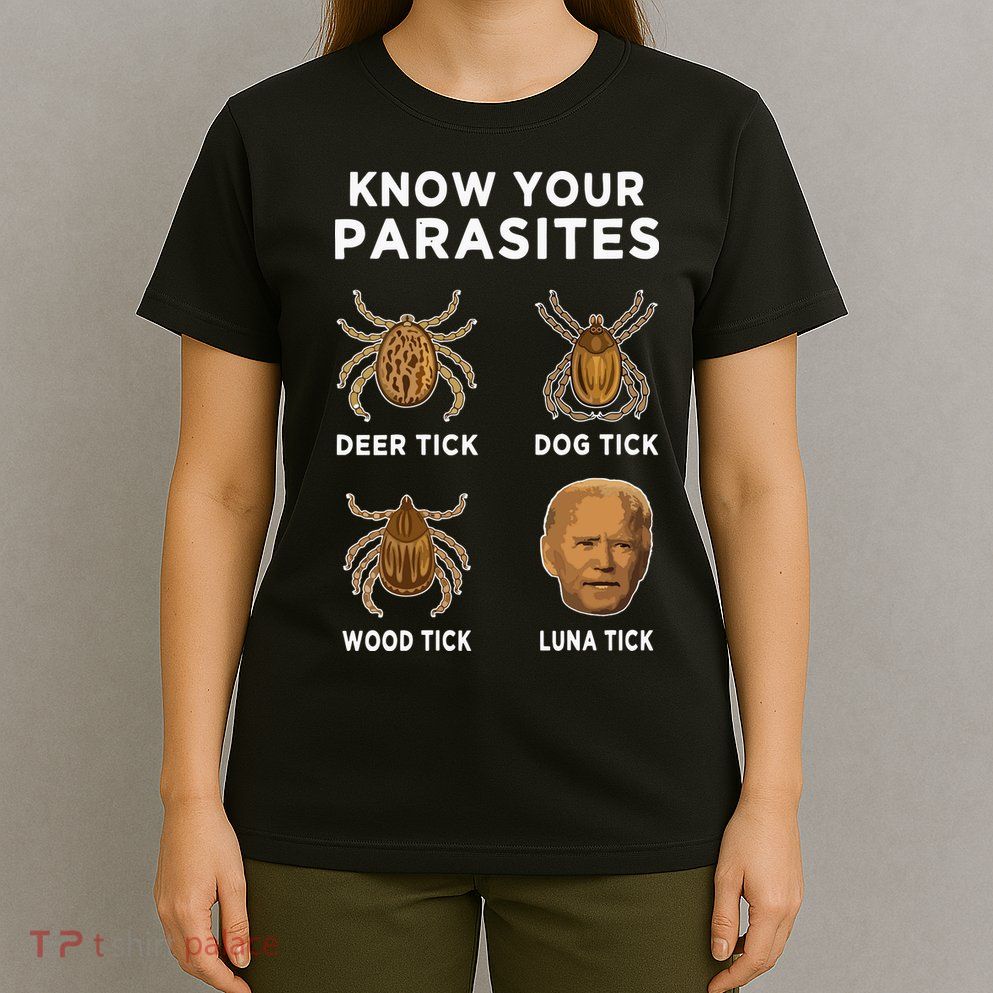 Know Your Parasites Funny Anti Joe Biden On Back T-Shirt