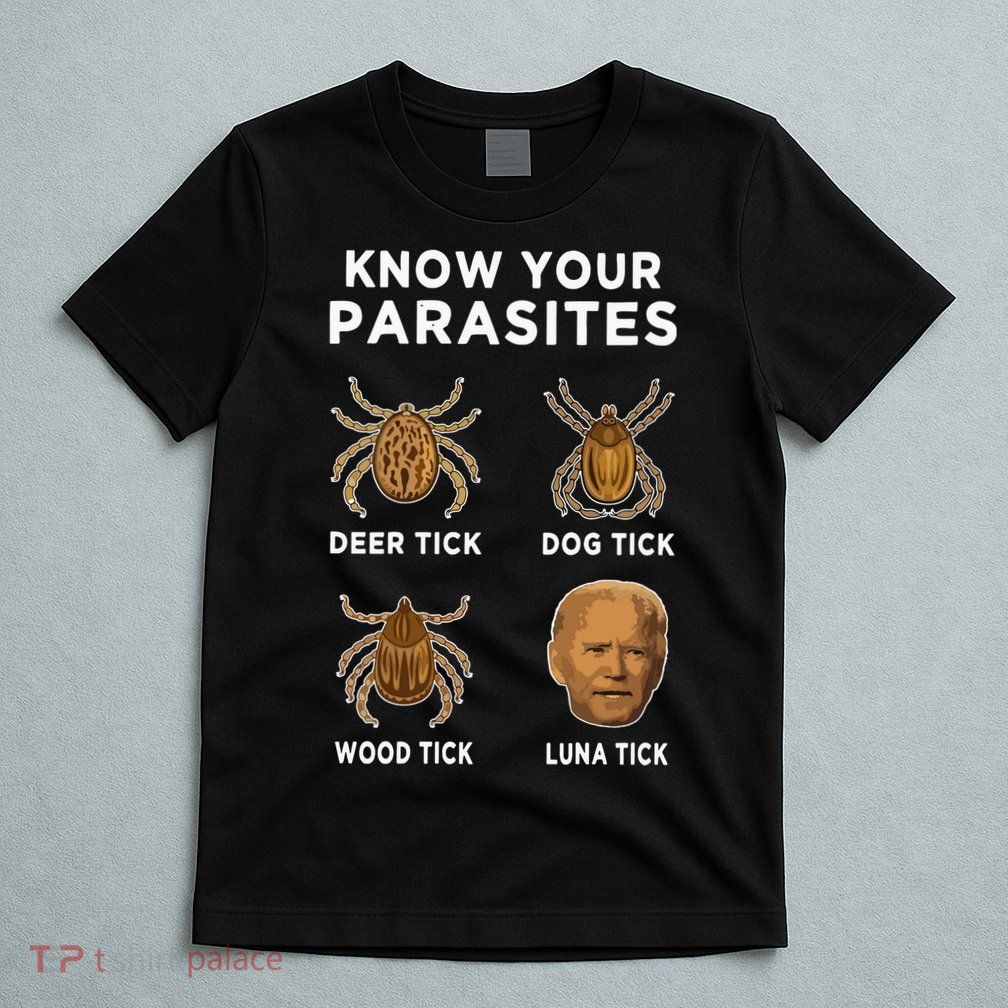 Know Your Parasites Funny Anti Joe Biden On Back T-Shirt