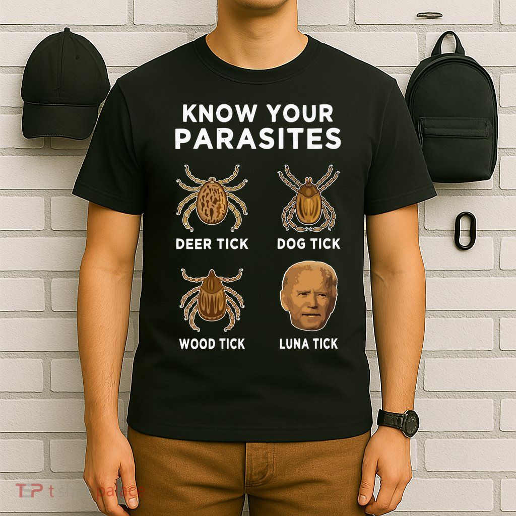 Know Your Parasites Funny Anti Joe Biden On Back T-Shirt