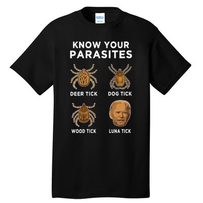 Know Your Parasites Funny Anti Joe Biden On Back Tall T-Shirt