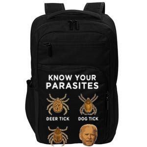 Know Your Parasites Funny Anti Joe Biden On Back Impact Tech Backpack