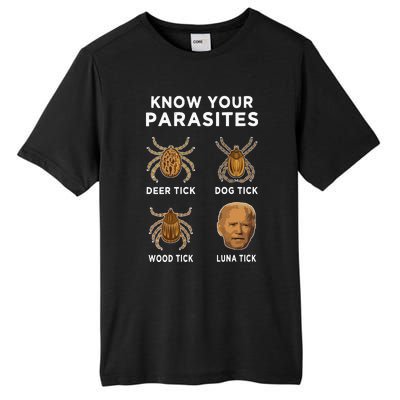 Know Your Parasites Funny Anti Joe Biden On Back Tall Fusion ChromaSoft Performance T-Shirt