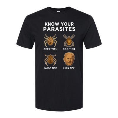 Know Your Parasites Funny Anti Joe Biden On Back Softstyle CVC T-Shirt