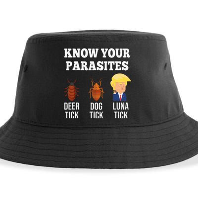 Know Your Parasites Antitrump Funny Luna Tick Resist Sustainable Bucket Hat