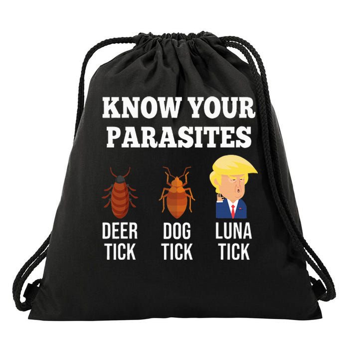 Know Your Parasites Antitrump Funny Luna Tick Resist Drawstring Bag