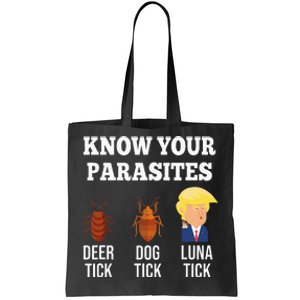 Know Your Parasites Antitrump Funny Luna Tick Resist Tote Bag