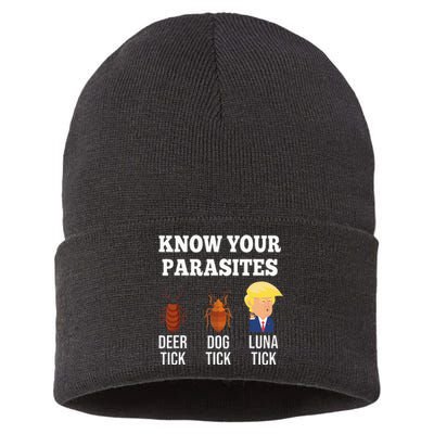 Know Your Parasites Antitrump Funny Luna Tick Resist Sustainable Knit Beanie