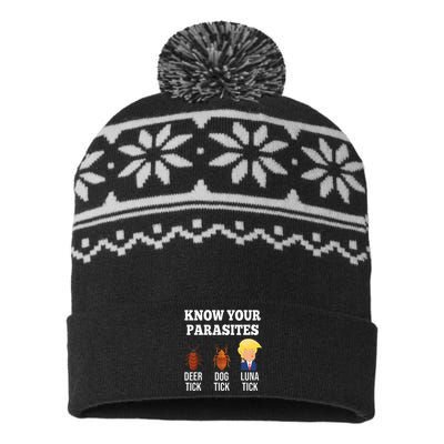 Know Your Parasites Antitrump Funny Luna Tick Resist USA-Made Snowflake Beanie