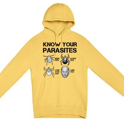 Know Your Parasites Anti Joe Biden Funny Premium Pullover Hoodie