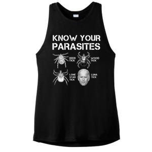 Know Your Parasites Anti Joe Biden Funny Ladies PosiCharge Tri-Blend Wicking Tank