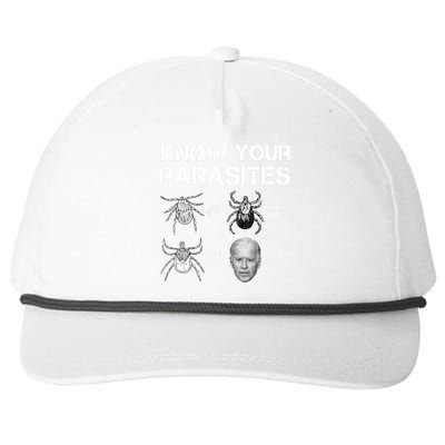 Know Your Parasites Anti Joe Biden Funny Snapback Five-Panel Rope Hat