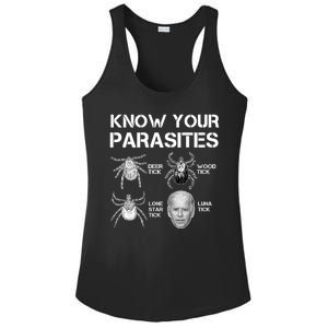 Know Your Parasites Anti Joe Biden Funny Ladies PosiCharge Competitor Racerback Tank