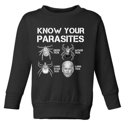 Know Your Parasites Anti Joe Biden Funny Toddler Sweatshirt