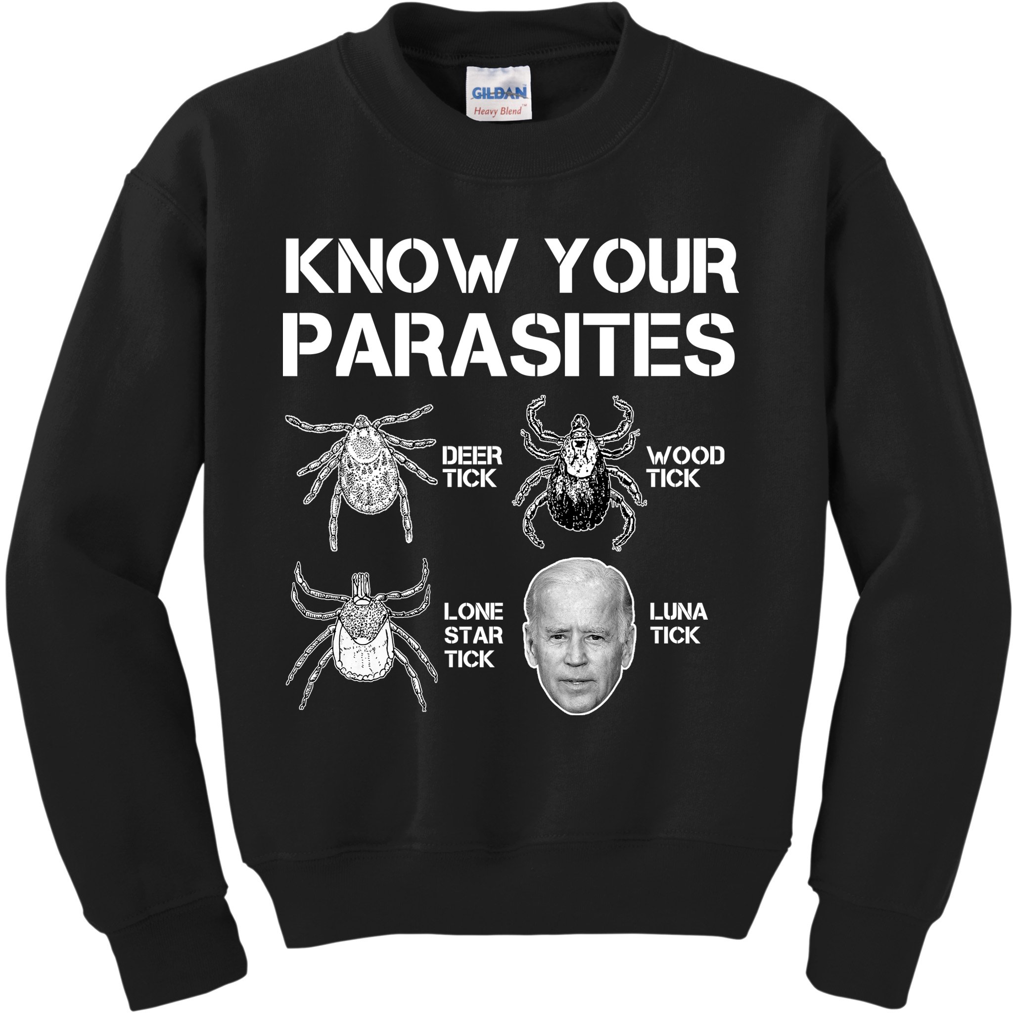 Know Your Parasites Anti Joe Biden Funny Kids Sweatshirt