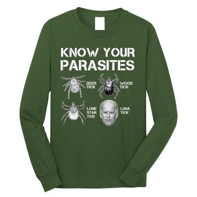 Know Your Parasites Anti Joe Biden Funny Long Sleeve Shirt