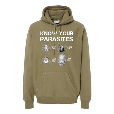 Know Your Parasites Anti Joe Biden Funny Premium Hoodie