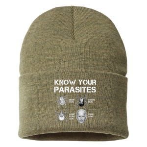 Know Your Parasites Anti Joe Biden Funny Sustainable Knit Beanie