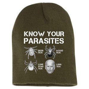 Know Your Parasites Anti Joe Biden Funny Short Acrylic Beanie