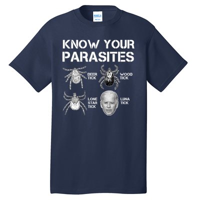 Know Your Parasites Anti Joe Biden Funny Tall T-Shirt