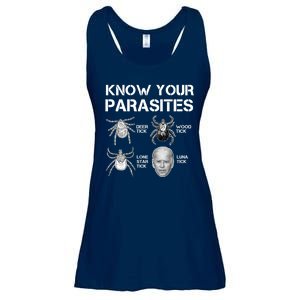 Know Your Parasites Anti Joe Biden Funny Ladies Essential Flowy Tank