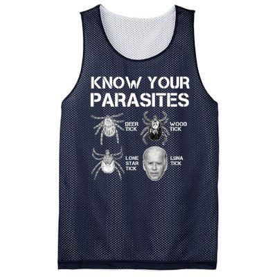 Know Your Parasites Anti Joe Biden Funny Mesh Reversible Basketball Jersey Tank