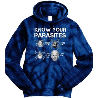 Know Your Parasites Anti Joe Biden Funny Tie Dye Hoodie