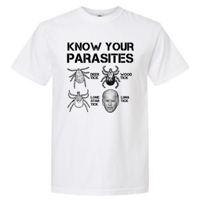 Know Your Parasites Anti Joe Biden Funny Garment-Dyed Heavyweight T-Shirt