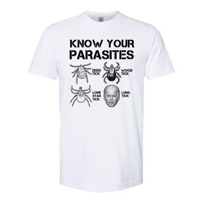 Know Your Parasites Anti Joe Biden Funny Softstyle CVC T-Shirt