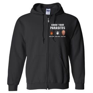 Know Your Parasites Anti Joe Biden Full Zip Hoodie