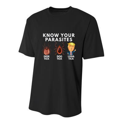 Know Your Parasites Deer Tick Dog Tick Luna Tick Anti Trump Youth Performance Sprint T-Shirt