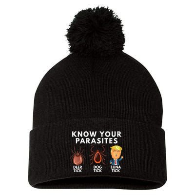 Know Your Parasites Deer Tick Dog Tick Luna Tick Anti Trump Pom Pom 12in Knit Beanie