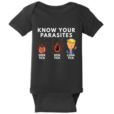 Know Your Parasites Deer Tick Dog Tick Luna Tick Anti Trump Baby Bodysuit