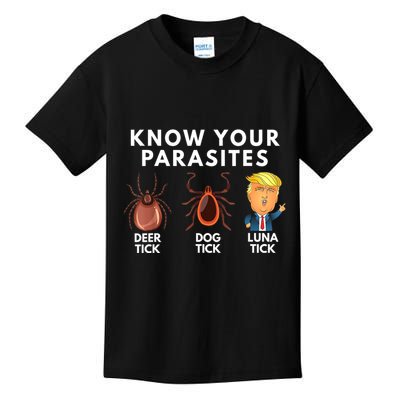 Know Your Parasites Deer Tick Dog Tick Luna Tick Anti Trump Kids T-Shirt