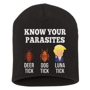 Know Your Parasites Anti Trump Luna Tick Short Acrylic Beanie