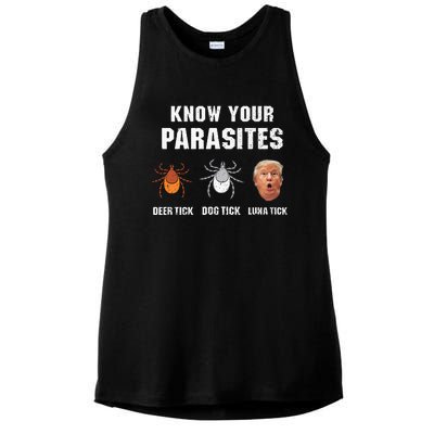 Know Your Parasites Funny Anti Trump Ladies PosiCharge Tri-Blend Wicking Tank