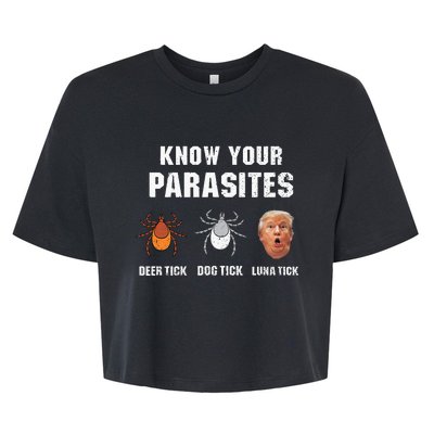 Know Your Parasites Funny Anti Trump Bella+Canvas Jersey Crop Tee