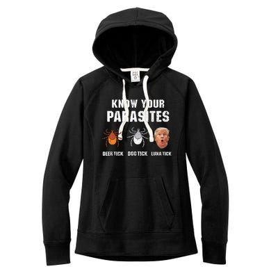 Know Your Parasites Funny Anti Trump Women's Fleece Hoodie