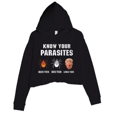 Know Your Parasites Funny Anti Trump Crop Fleece Hoodie