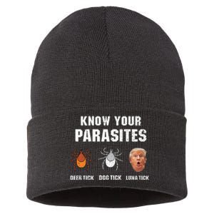 Know Your Parasites Funny Anti Trump Sustainable Knit Beanie