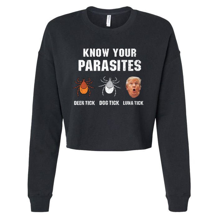 Know Your Parasites Funny Anti Trump Cropped Pullover Crew